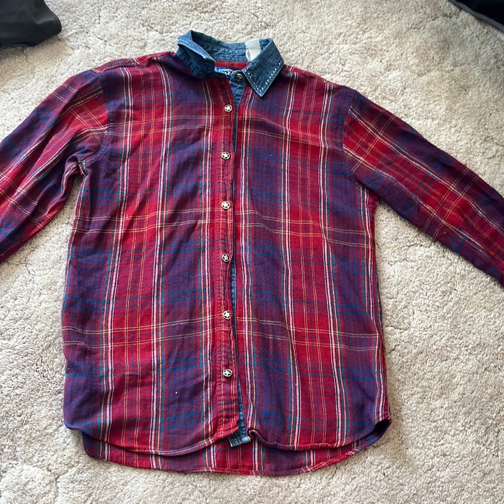 Vintage western Wrangler star button up flannel